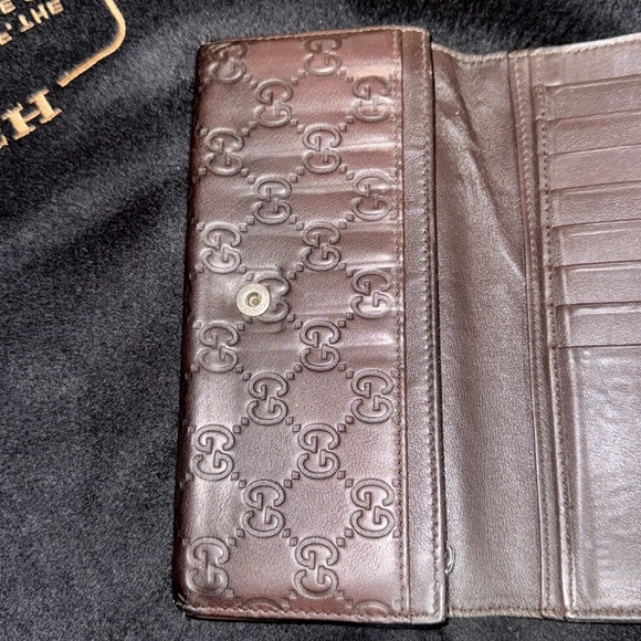 Women’s or Men’s Chocolate Vintage Gucci Long Wallet. So many pockets and 7/10 - Picture 5 of 17